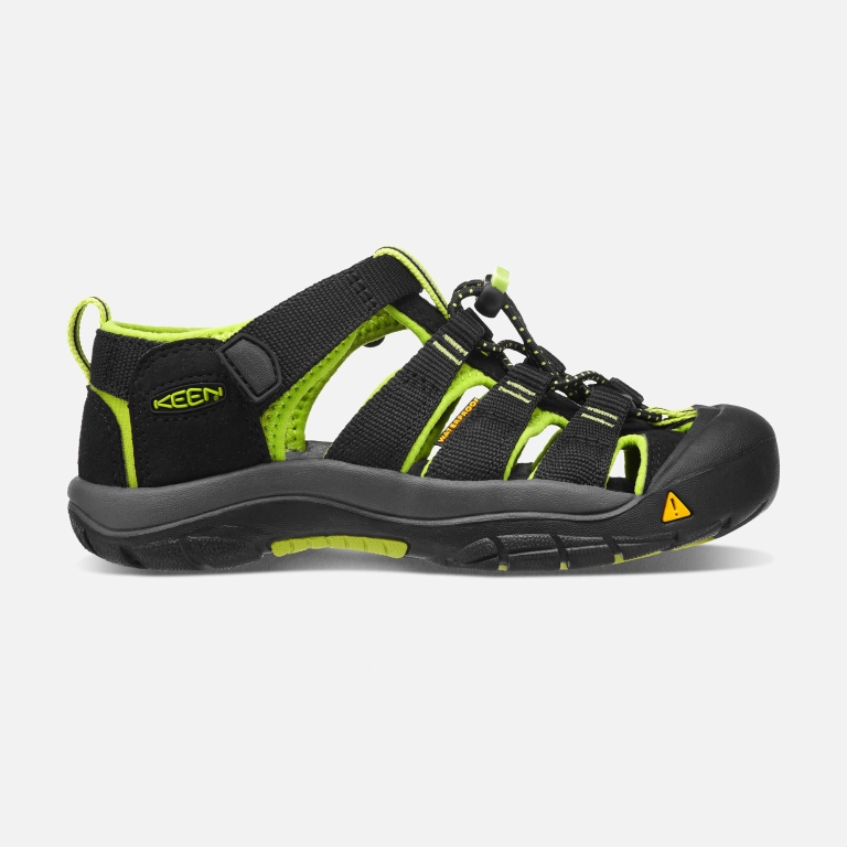 Keen Newport Shoes - Kids' Black Light Green Footwear